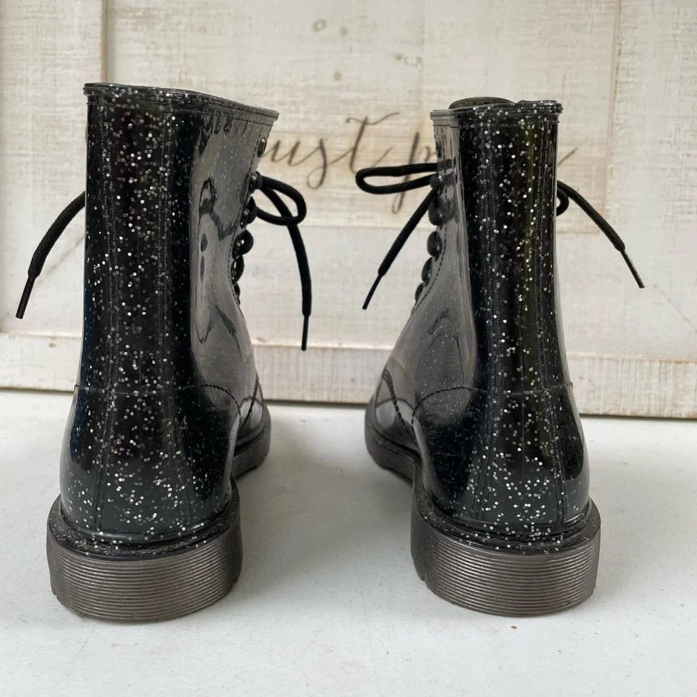 Black Glitter Boots - Picture 5 of 8